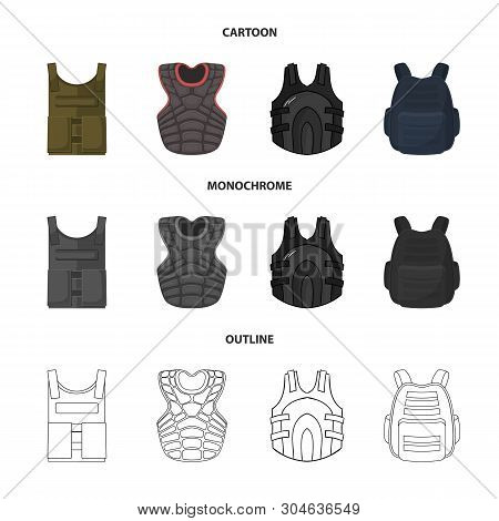Vector Design Of Flak And Jacket Logo. Collection Of Flak And Body Stock Vector Illustration.