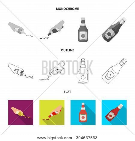 Isolated Object Of Sauce And Condiment Symbol. Collection Of Sauce And Bowl Stock Vector Illustratio