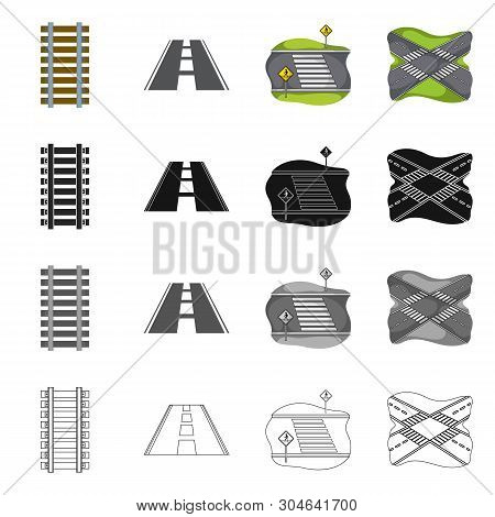 Vector Illustration Of Road And Street Sign. Set Of Road And Highway Vector Icon For Stock.