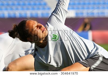 Kyiv, Ukraine - May 23, 2018: Franziska Fiebig Of Vfl Wolfsburg In Action During Training Session Be