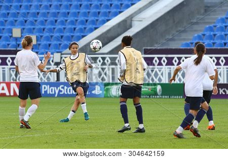 Kyiv, Ukraine - May 23, 2018: Olympique Lyonnais Players In Action During Training Session Before Ue