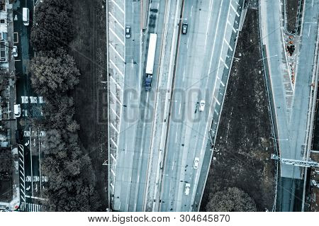 Aerial View Of The Verrazzano-narrows Bridge In Brooklyn And Staten Island.