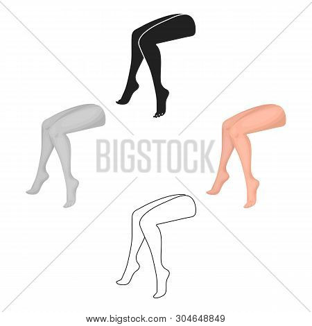 Legs Icon In Cartoon, Black Style Isolated On White Background. Part Of Body Symbol Stock Vector Ill