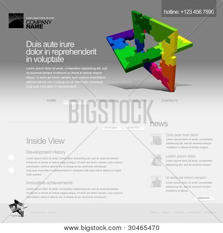 회색 웹사이트 템플릿 960 그리드입니다.