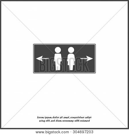 Vector Icon Of Toilet. Plate On The Door Wc On White Isolated Background. Layers Grouped For Easy Ed