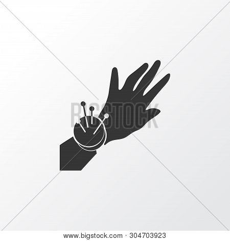 Pin Cushion Icon Symbol. Premium Quality Isolated Needle Holder Element In Trendy Style.