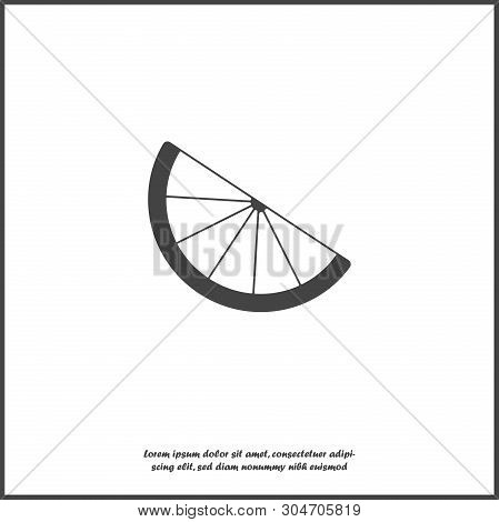Vector Image Of A Slice Of Citrus. Vector Icon Of Lemon, Orange, Lime.  Vector On White Isolated Bac