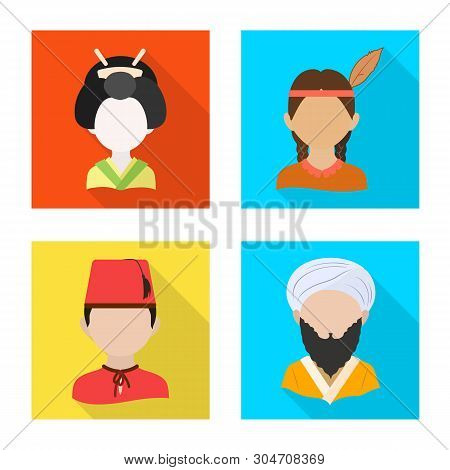 Vector Design Of Nation And Race  Logo. Set Of Nation And User Vector Icon For Stock.