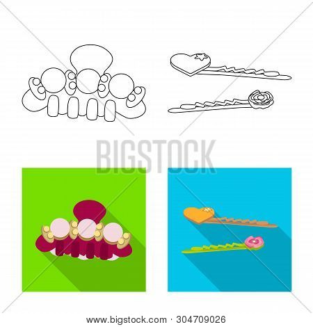 Vector Design Of Beauty And Fashion Logo. Set Of Beauty And Female Vector Icon For Stock.