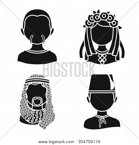 Vector Illustration Of Person And Culture Icon. Collection Of Person And Race  Vector Icon For Stock