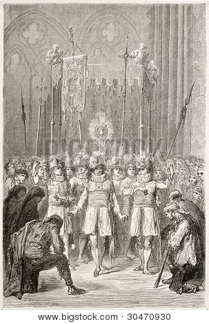 Los Seises, Sevilla tánc. Készítette: Gustave Dore, megjelent a Le Tour Du Monde, Ed.