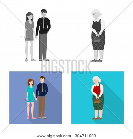 Vector Illustration Of Character And Avatar  Icon. Collection Of Character And Portrait Vector Icon 