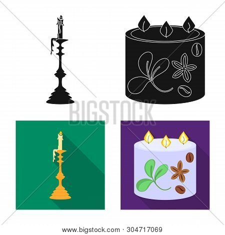 Isolated Object Of Relaxation And Flame Icon. Set Of Relaxation And Wax Stock Vector Illustration.
