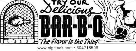 Try Our Delicious Bar Bq 2 - Retro Ad Art Banner
