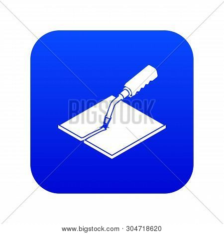 Welding Torch Icon Blue Vector Isolated On White Background