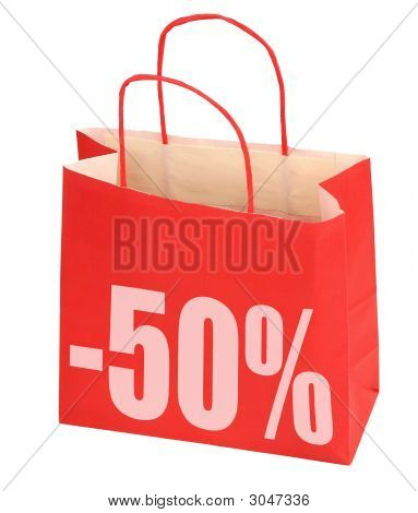 Ostoskassi-50 %-merkki