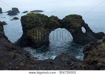 Arnarstapi Basalt Rock Arch Formation, Iceland