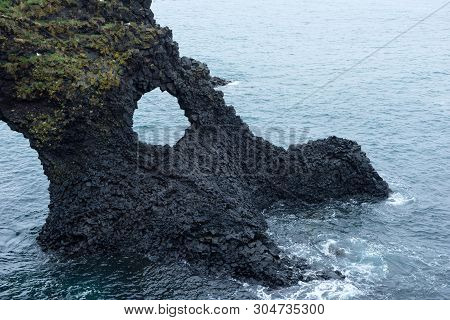 Arnarstapi Basalt Rock Arch Formation, Iceland