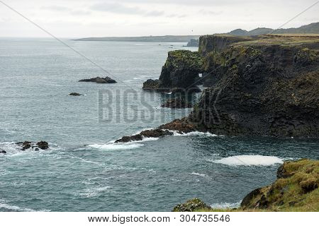 Arnarstapi Basalt Rock Arch Formation, Iceland