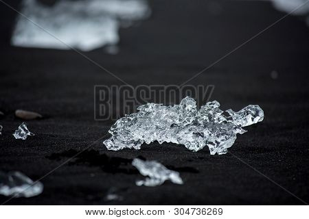 Icebergs On Diamond Beach, Jokulsarlon, Iceland