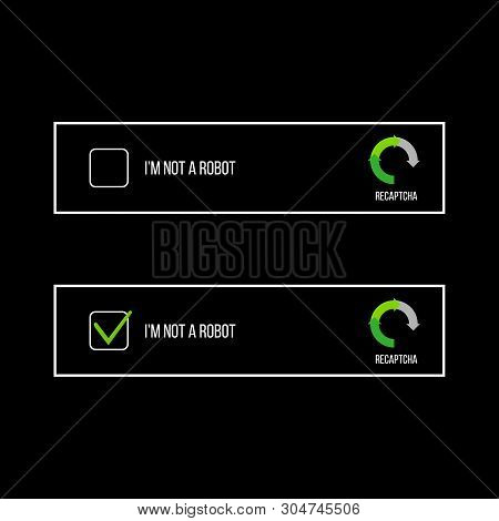 Creative Illustration Of Captcha - I Am On A Robot Isolated On Background. Art Design Security Login