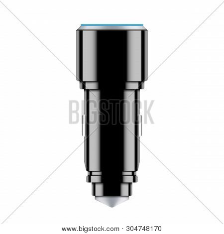 Creative Illustration Of Charger Car Usb Equipment Isolated On Background. Art Design Electronics De