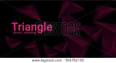 Triangle Background. Abstract Composition Of Triangular Pyramids. 3d Vector Illustration . Modern Ge