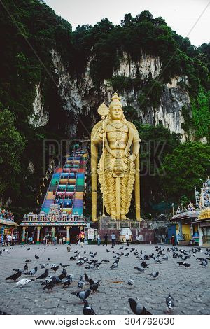 Batu Caves, Kuala Lumpur, May, 2019 : The Batu Caves Lord Murugan Statue, Malaysia