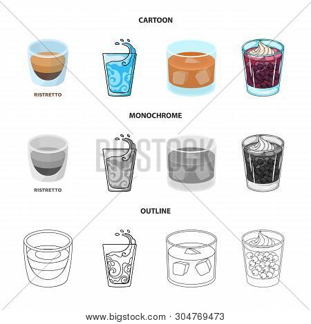 Vector Design Of Glass  And Transparent  Sign. Set Of Glass  And Empty  Stock Vector Illustration.