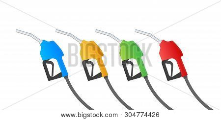 Fueling Gasoline Or Diesel Vector Web Banner. Filling Stations Network, Petroleum. Vector Stock Illu