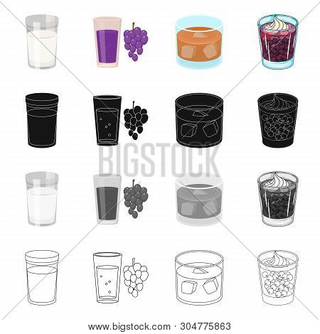 Vector Design Of Glass  And Transparent  Logo. Collection Of Glass  And Empty  Vector Icon For Stock