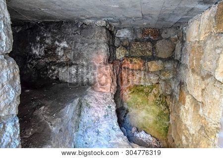 Stones At The Entrance To The Inside Of The Building At The Gates Of Hadrian. Adrian Gate, Antalya L