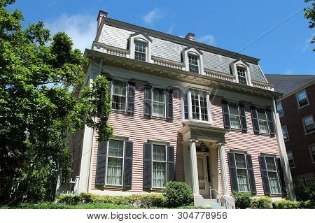 Providence, Usa - June 8, 2013: Typical New England Architecture In Providence, Rhode Island. Provid