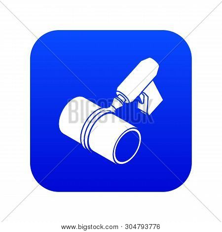 Welding Torch Cutting Icon Blue Vector Isolated On White Background
