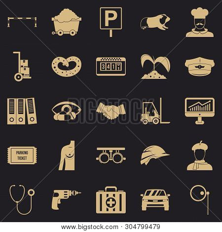 Ideal Job Icons Set. Simple Set Of 25 Ideal Job Vector Icons For Web For Any Design