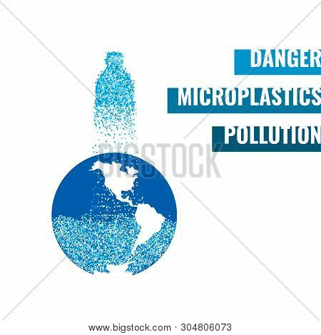 Of Microplastics In The Water Vector Banner.