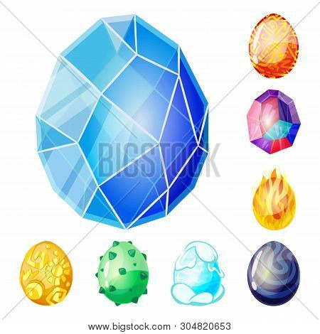 Isolated Object Of Dinosaur  And Magic  Symbol. Collection Of Dinosaur  And Fantasy Vector Icon For 