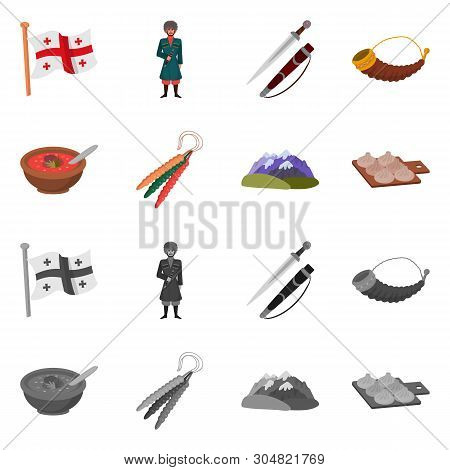 Vector Design Of Culture And Sightseeing Sign. Set Of Culture And Originality Stock Symbol For Web.