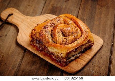 Cinnamon Rolls With Cheese Baked And Ready To Eat. Golfeados Typical Dessert In Venezuela.