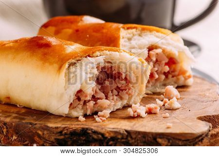 Cachitos And Cup Of Coffee, Venezuelan Typical Breakfast