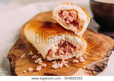Cachitos And Cup Of Coffee, Venezuelan Typical Breakfast