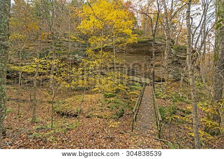 Fall Colors On A Secluded Forest Trail On The Rim Rock National Recreational Trail In Shawnee Nation