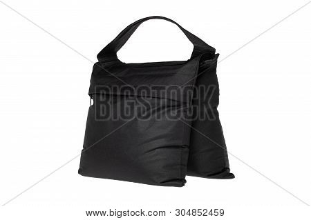 Black Sand Bag For Put On Light Stand In Photography Studio To Safe Balance Of Equipments.
