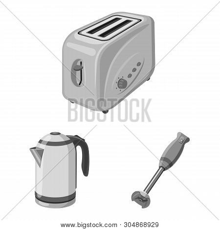 Vector Design Of Kitchen And Cook Logo. Collection Of Kitchen And Appliance Vector Icon For Stock.