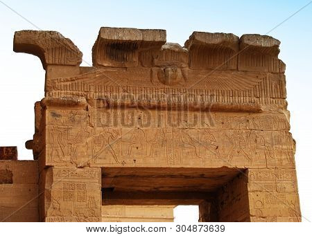 Reliefs And Pillars Of The Island Of File, Assuan, Egypt