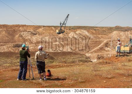 Kaolin Quarry At Tavria Steppe. Zaporozhye Region, Ukraine. May 2012