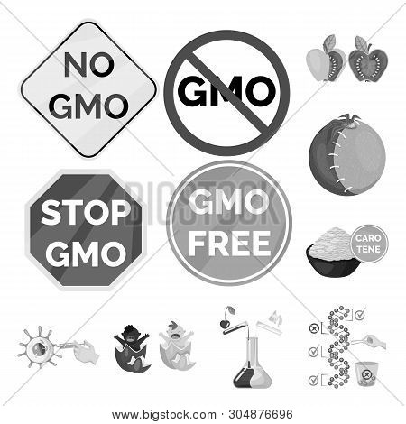 Vector Design Of Transgenic And Organic Sign. Set Of Transgenic And Synthetic Stock Symbol For Web.