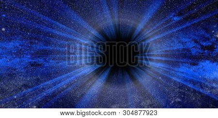 Conceptual background image of abstract lights of universe and black hole manipulation