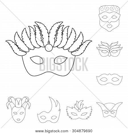 Vector Illustration Of Masquerade  And Mystery Icon. Set Of Masquerade  And Festival Stock Vector Il