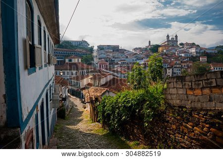 Ouro Preto, Minas Gerais, Brazil: View Of The Unesco World Heritage City Of Ouro Preto In Minas Gera